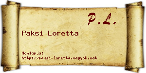Paksi Loretta névjegykártya